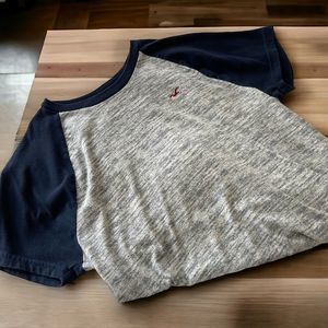 Men Hollister color block tee shirt size small blue